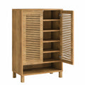 Schuhschrank – 73 × 35 × 109 cm, aus Eichenholz und Holz, für Wohnzimmer und Flur