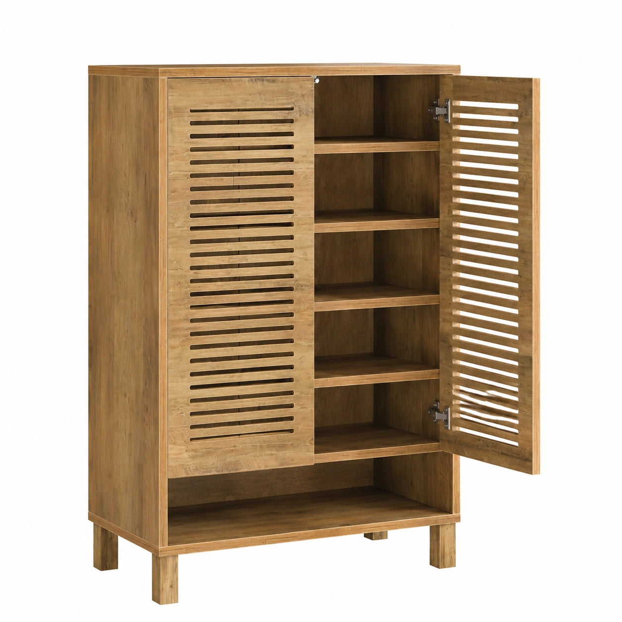 Schuhschrank – 73 × 35 × 109 cm, aus Eichenholz und Holz, für Wohnzimmer und Flur