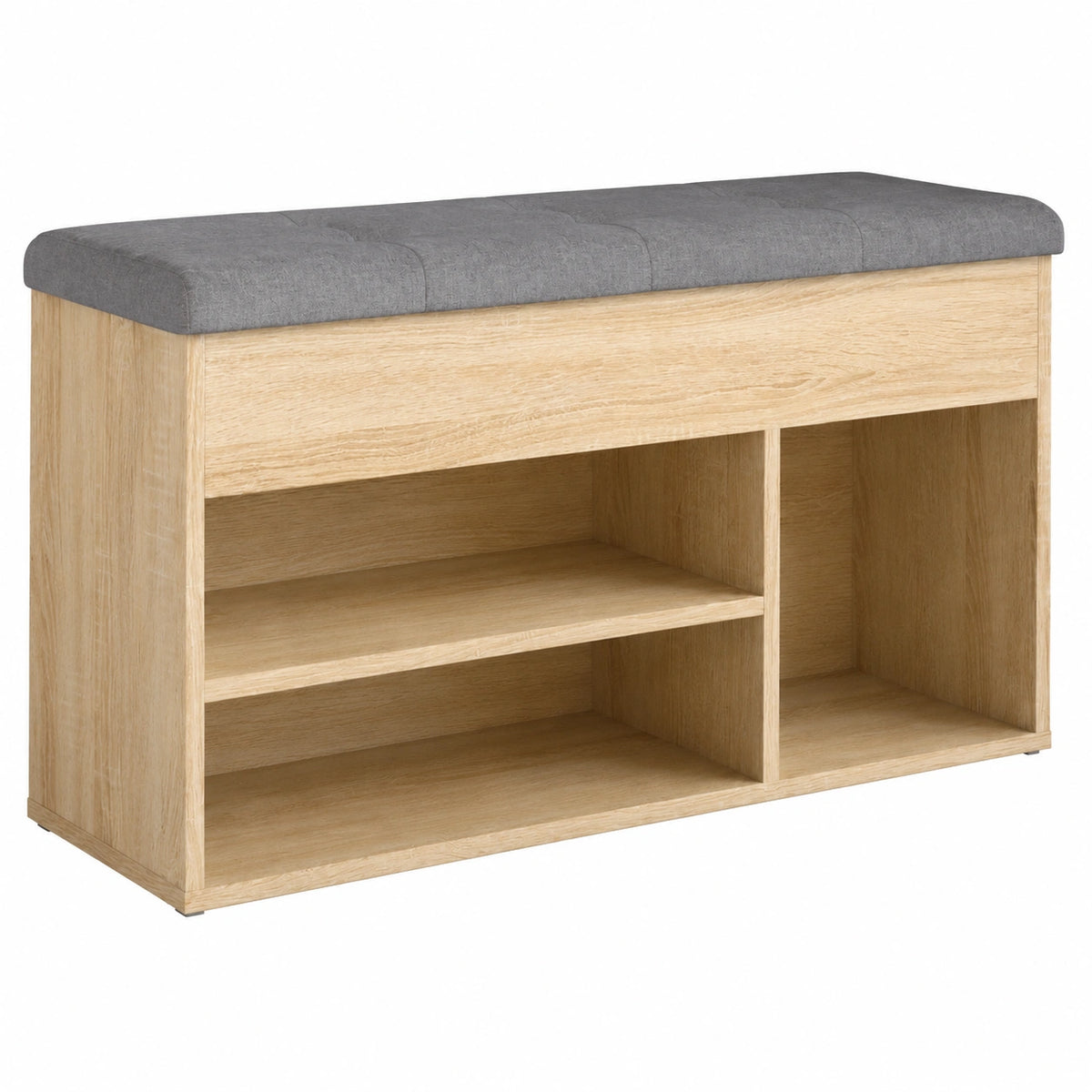 Schuhbank – 82 × 32 × 45,5 cm, aus Holzwerkstoff und Eichenholz, Sonoma-Eiche, für Flur