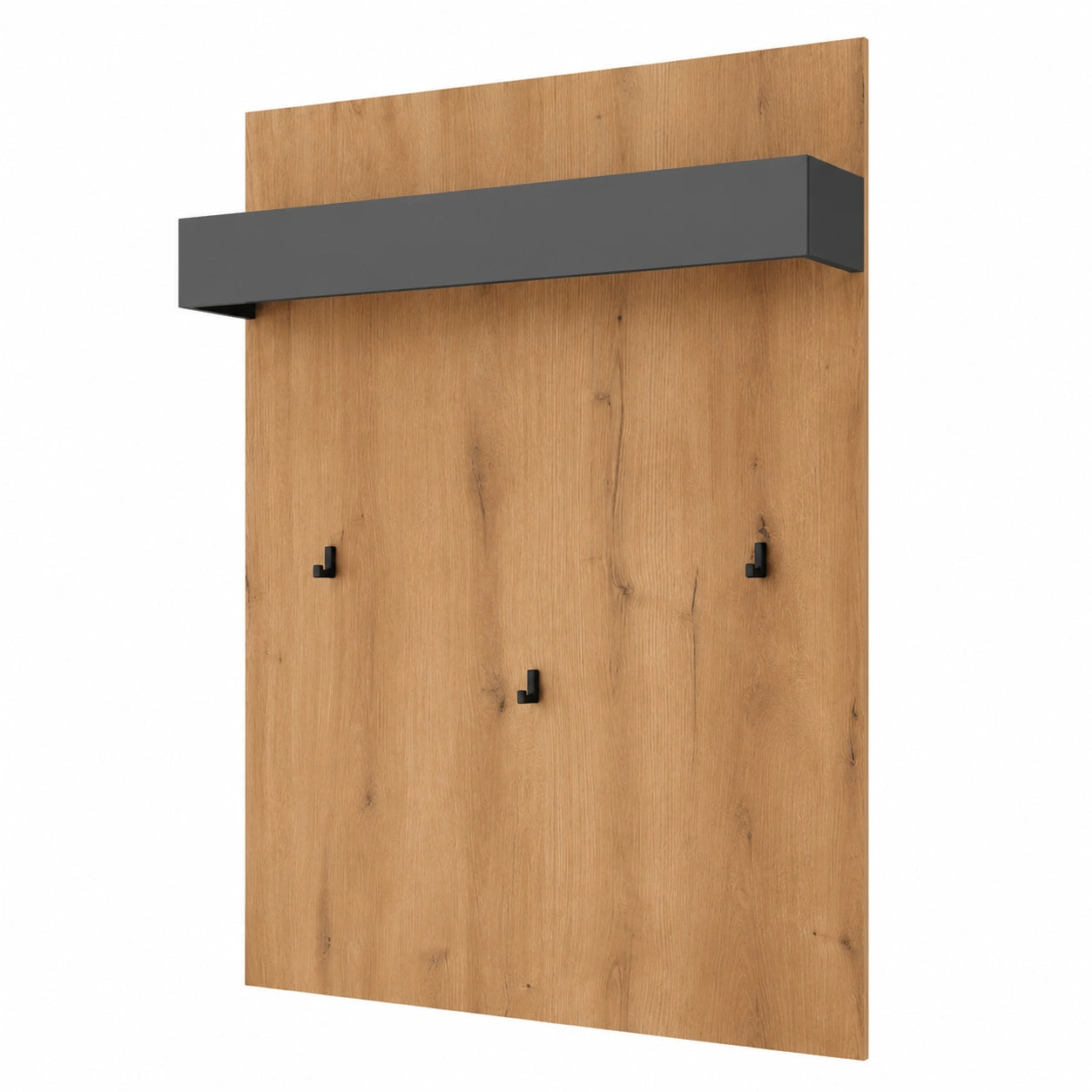 Flurgarderobe – aus Eichenholz, Anthrazit