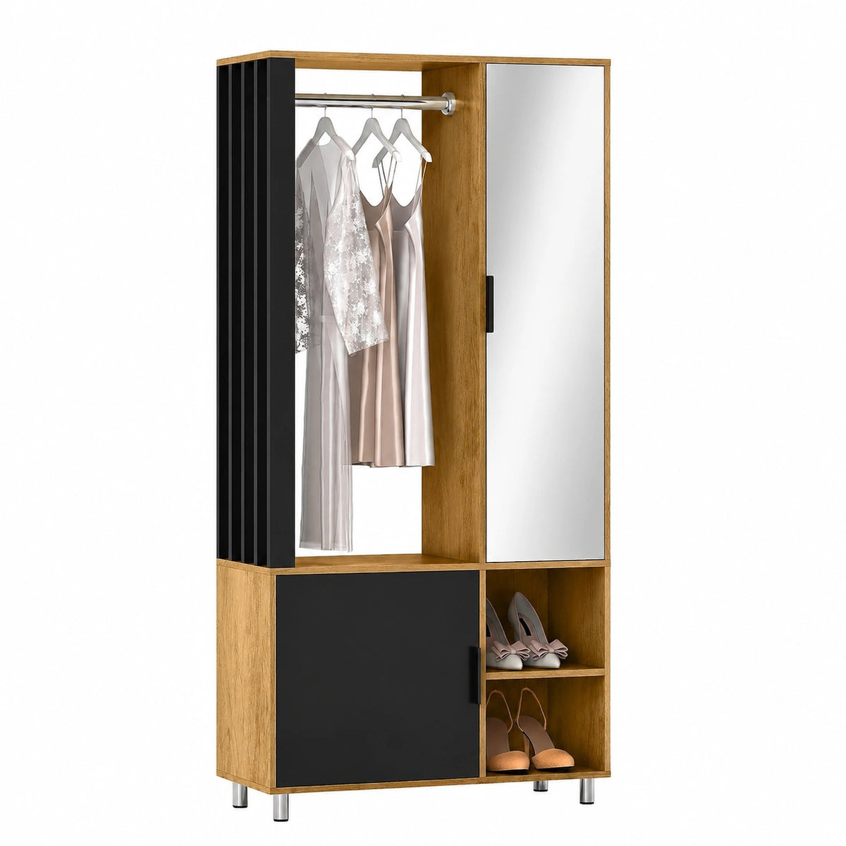 Garderobe – 80 × 30 × 175 cm, mit Ablagen