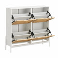 Schuhschrank – 100 × 24 × 88 cm, mit Ablagen, aus Eichenholz